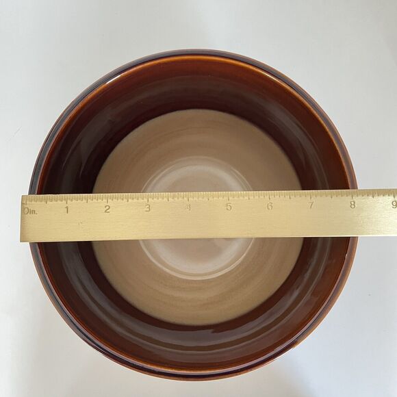 Table Tops Gallery Matrix Hand Crafted Hand Painted Bowl Brown 8.25” - Picture 5 of 6